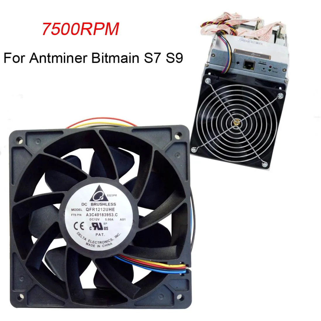 

Factory Price 7500RPM Cooling Fan Replacement 4-pin Connector For Antminer Bitmain S7 S9 6M3 Drop Shipping