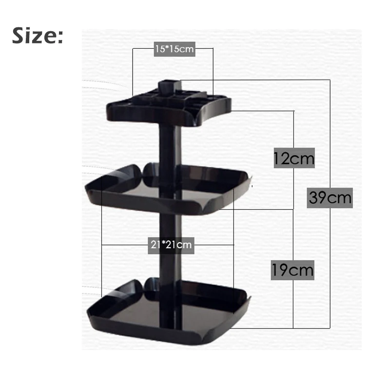 360 Вращающийся косметический Органайзер, пластиковый контейнер для макияжа, поднос, держатель для макияжа, коробки, корзина, щетка, Настольная стойка для хранения в ванной