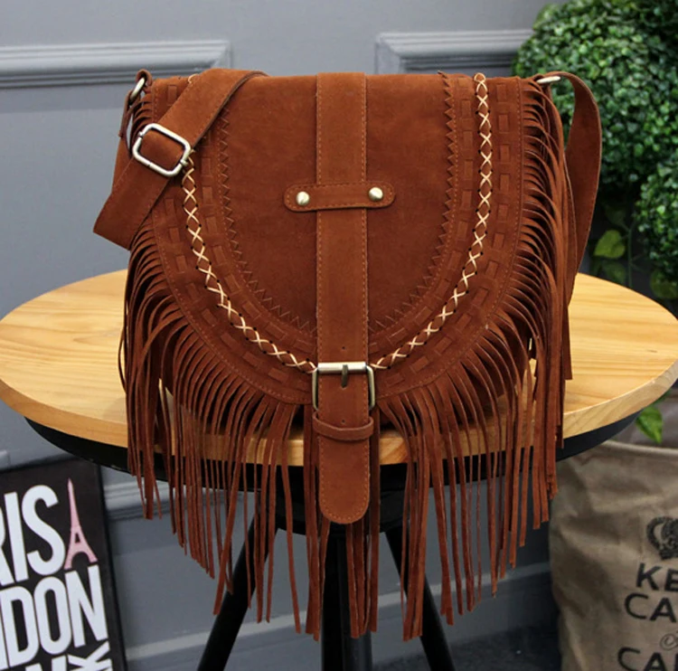 17 Fringe Tassel  Women Fringed Messenger Bag  shoulder bag Boho Hippie Gypsy Bohemian Tribal Ibiza Style Cross body Bag (10)