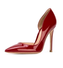 Amourplato frauen Stiletto Heels Geschlossene Zehe Slip Auf Hochzeitskleid Pumps Prom Braut Party d’Orsay Schuhe Rot