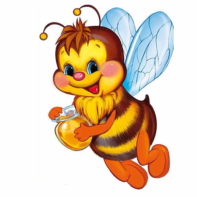 

New DIY Diamond Embroidery Diamond Painting Diamond Mosaic Embroidery With Home Decoration cross stitch Cute Bee And Honey KBL