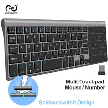 CHONCHOW 2 4G Mini Wireless Keyboard Touchpad Protable USB Keyboard Air Mouse for Mac PC Window