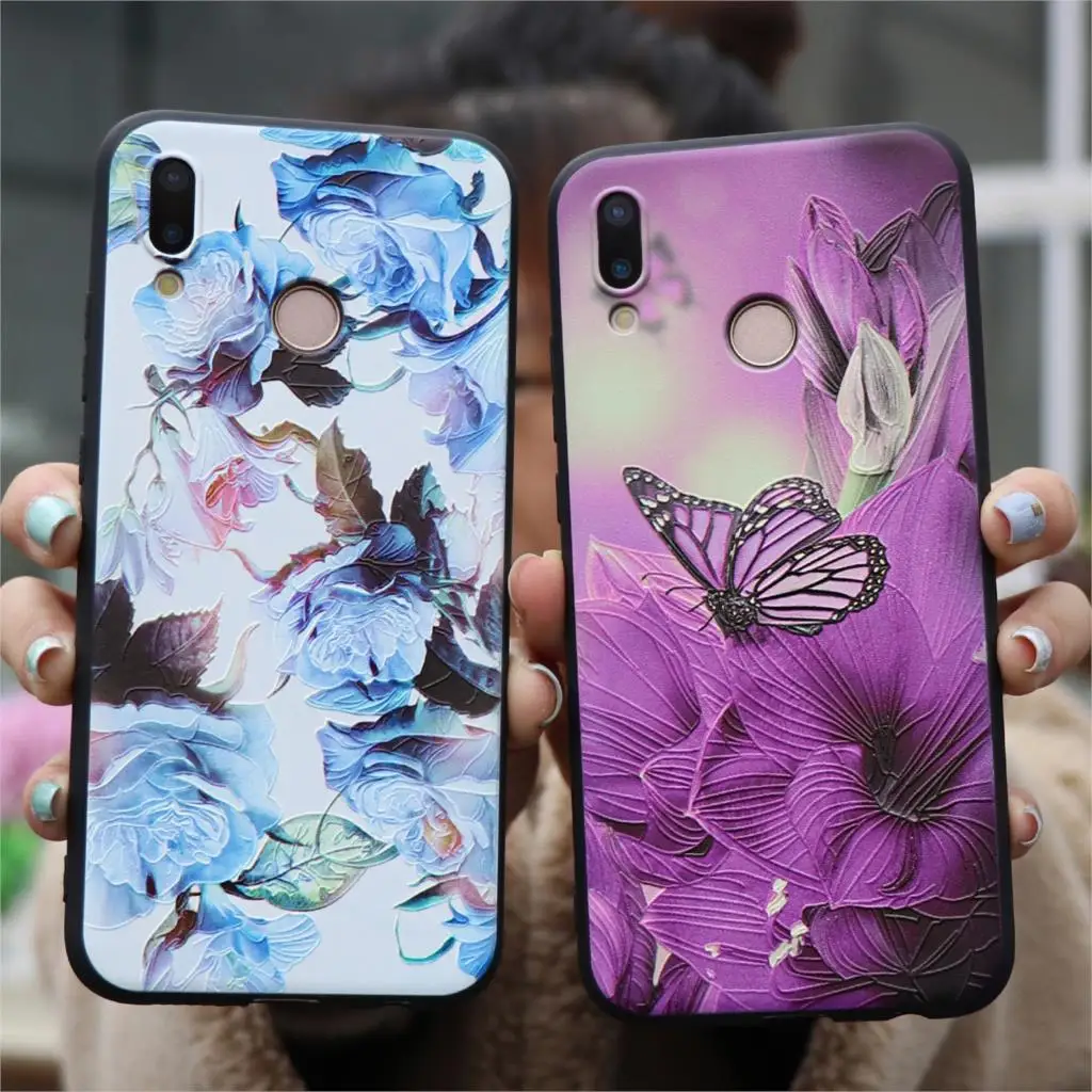 Чехол с 3D тисненым цветком для Huawei Nova 2i 3 3i Honor 8X 7A Pro P smart 2019 P30 P20 P8 P9 P10 Mate 10 20 Lite Mini