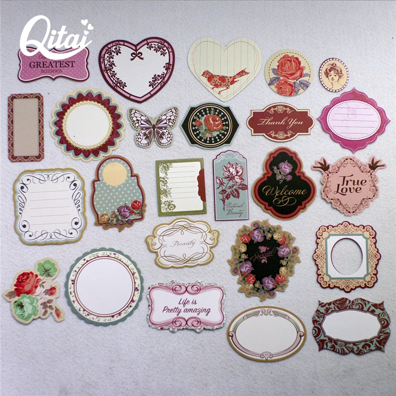QITAI 25pcs die cut paper embellishments DIY Scrapbooking Photo Album
