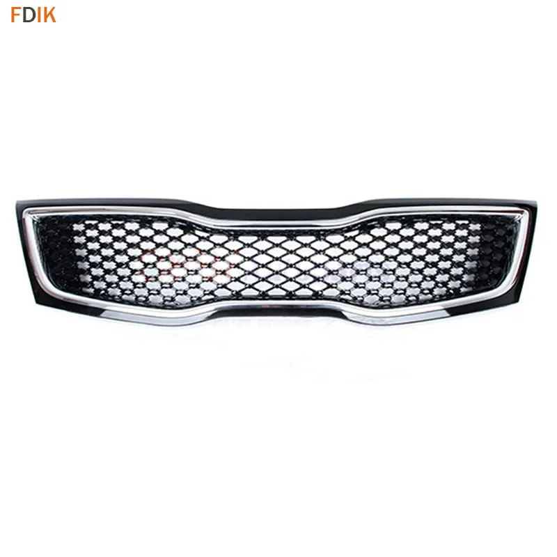 Гоночный Спорт хром+ глянцевый черный сотовый Передняя решетка сетки Гриль Крышка для Kia K5