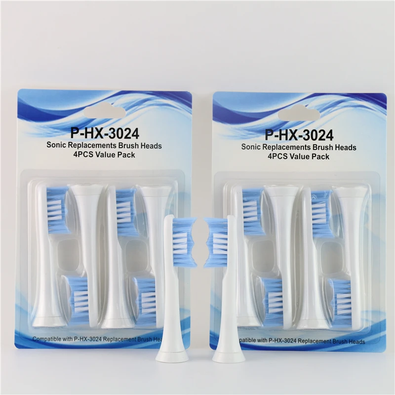 

400pcs HX3024 Sonic Tooth Brush Heads Replacement For Philips Sonicare Toothbrush Heads Adults Soft Bristles Diamond Clean