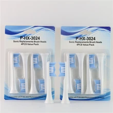 400pcs HX3024 Sonic Electric Toothbrush Replacement For Philips Sonicare Tooth Brush Heads Adults Soft Bristles Diamond
