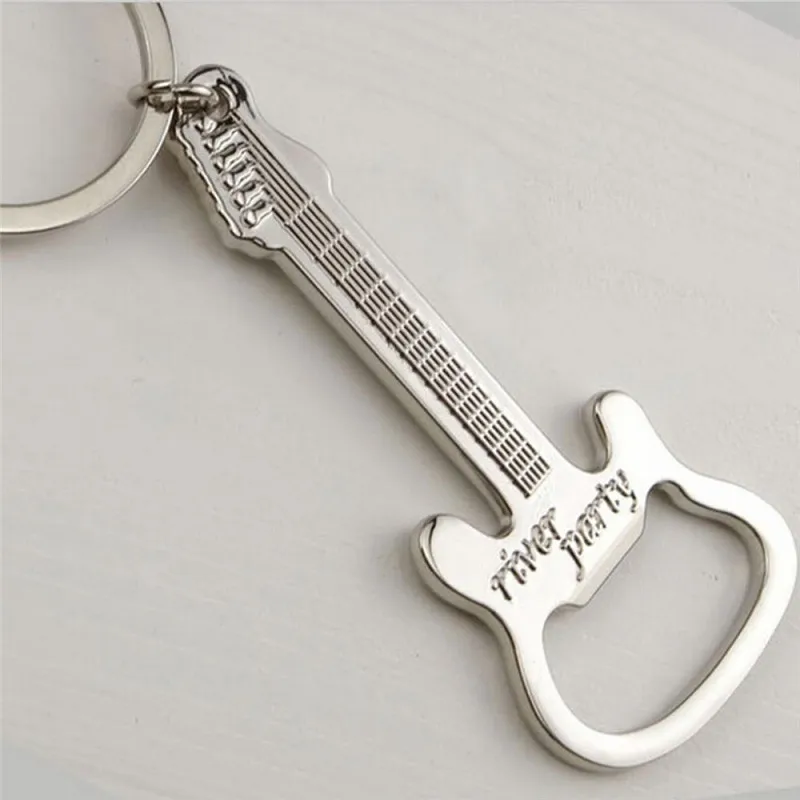 Горячая подарок цинковый сплав пивная открывашка для бутылок в виде гитары открывалка для бутылок Брелок для ключей
