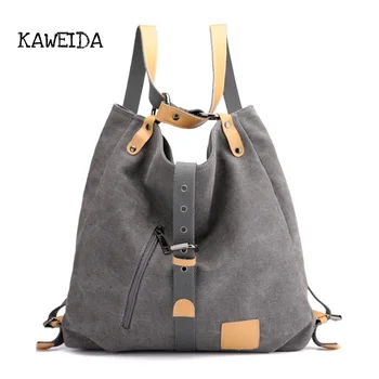

Women Canvas Casual Multifunctional Microfiber Leather Large Capacity Handbag Shoulder Bags Mi Back pack Daypack Black Brown Red
