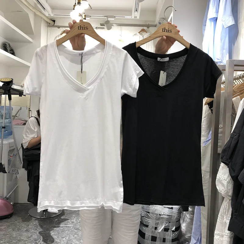 Women's-Basic-V-neck-T-Shirt-Cotton-Plain-Short-Sleeves-Summer-Tee-Shirt-Casual-Female-White-Tunic-Tops (1)
