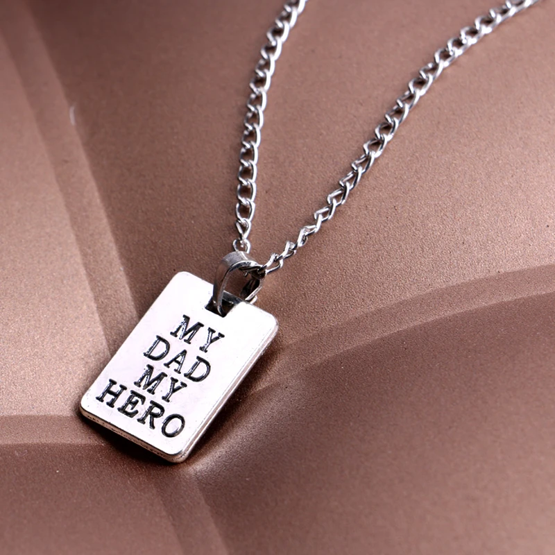 My Dad My Hero Pendant Chain Necklace Jewelry Gifts For Fathers Day