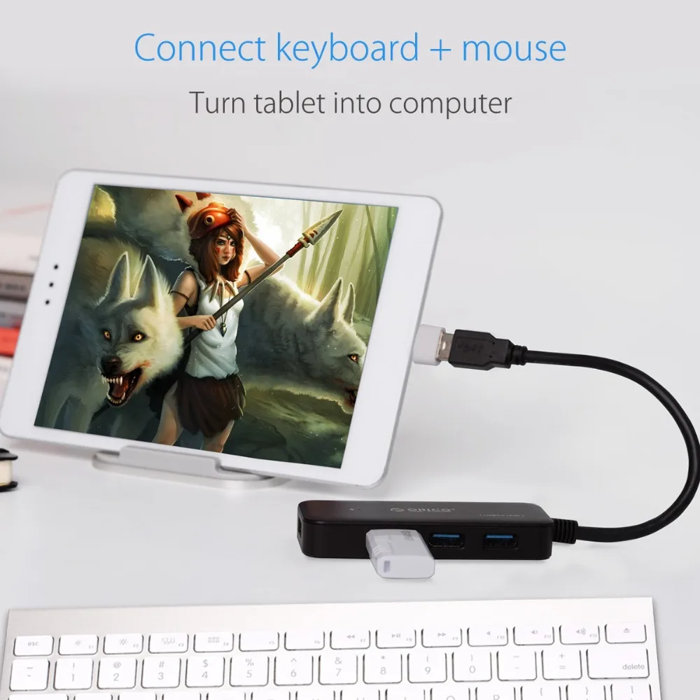 Концентратор ORICO с 4 портами USB 3 0 и поддержкой OTG длина кабеля 15 см|USB-хабы| |