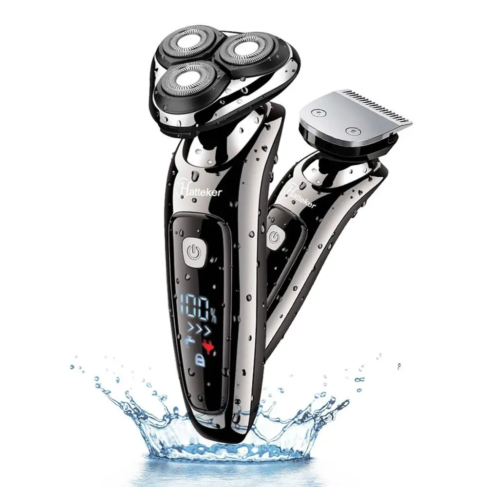 

wet dry electric shaver facial electric razor for men male beard shaving machine rotary head usb rechargeable 2in1 grooming kit