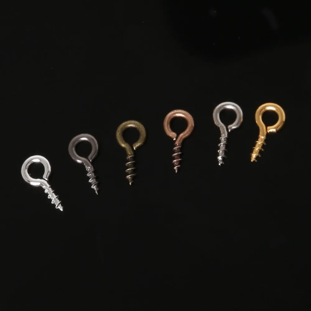 

4x9mm 200pcs Small Tiny Mini Eye Pins Eyepins Hooks Eyelets Screw Threaded Silver Clasps Hooks Jewelry Findings Parts