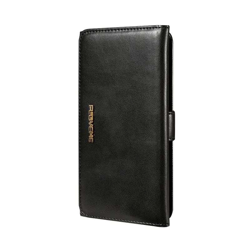FLOVEME Флип кожаный чехол для iPhone X Магнитный кошелек сумка чехол для iPhone X роскошный Адсорбция из искусственной кожи чехол-кошелек для телефона - Цвет: Black
