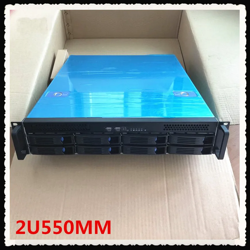 2U550MM 8 HDD пластина с горячей вилкой серверный компьютер Корпус 550 мм стойка сервер