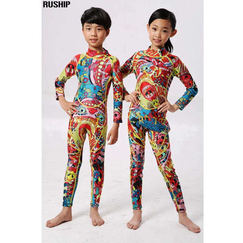 0.5mm & 2.5mm NEOPRENE Kids Wetsuits Snorkeling thicke warmness long Sleeve Swimming Diving Suit Jumpsuit Swimwear Free Shipping