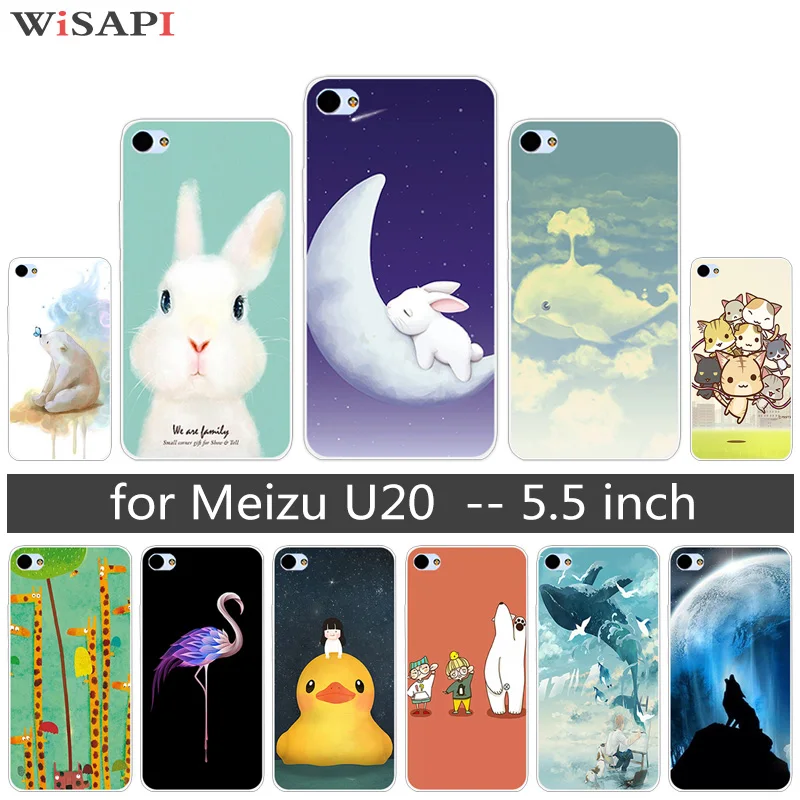 5 ''для Meizu U20 чехлы для телефонов U 20 черный матовый чехол с милыми животными