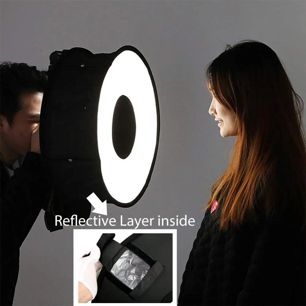 EastVita 46 см кольцо софтбокс макро вспышка для Canon Nikon Sony 18x18 дюймов (45x45 см) складной