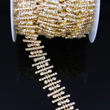 1 ярд пришить ленту металлические цепи изысканный горный хрусталь отделка пояс невесты аппликация для пояса для свадебного платья обувь сумки аксессуар