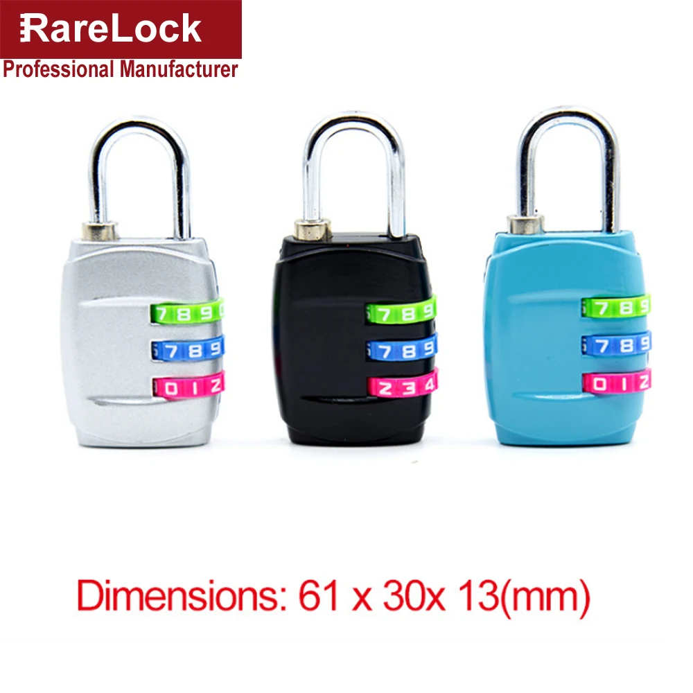 Rarelock 61*30mm Combination Safe Code Number Lock Padlock For Luggage