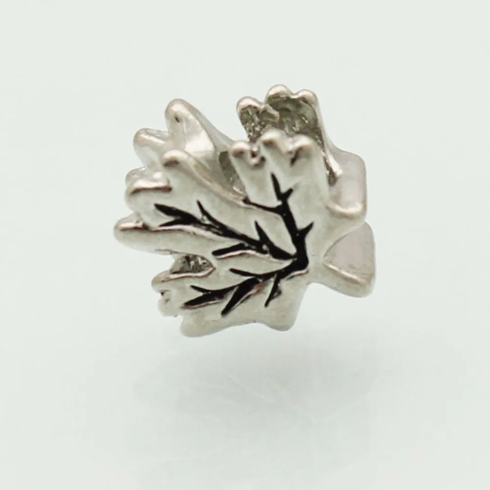 Abalorios de hoja de arce para pulsera abalorios planta en blanco y negro, Gratis|fit pandora bracelet|beads fit pandorabeads fit AliExpress