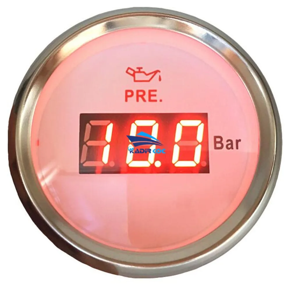 Pack of 1 52mm 0 10Bar Digital Oil Pressure Gauges Waterproof Oil