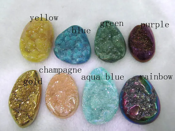 high quality 20-35mm 12pcs freeform nuggets genuine crystal druzy quartz titanium charm focal pendant cabachons jewelry beads | Украшения и