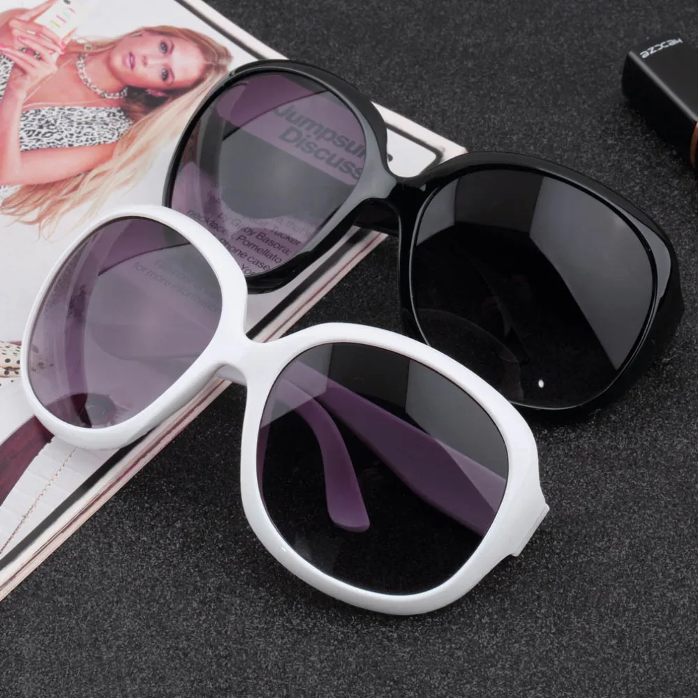 big frame sunglasses Multi-colors Sexy Women Lady's Large Classic Shopping Sunglasses Big Oval Eyewear Round Cat Eye Sun Glasses round sunglasses