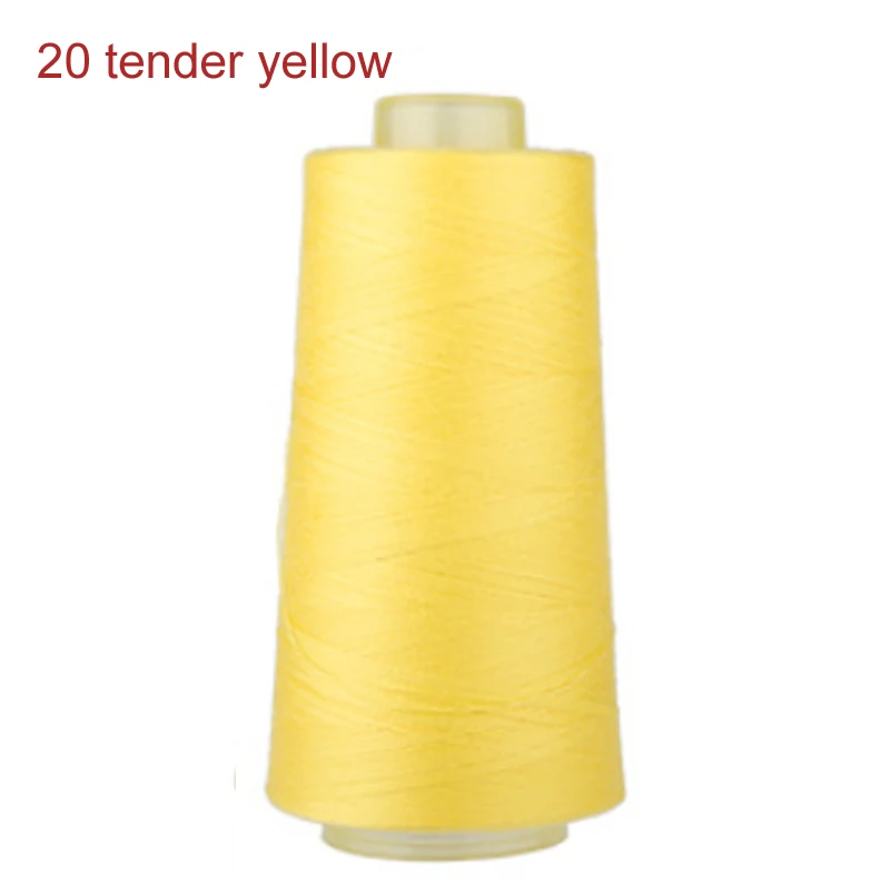 Платье рубашка Вышивание интимные аксессуары 3000 ярдов Длина промышленная нить для шитья машина полиэстер нитки Многоцветный 40 s/2 нитки - Цвет: 20 tender yellow