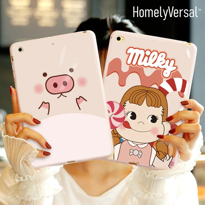 Симпатичные kawayi чехол Обложка для ipad Pro10.5 9,7 air2 Мягкая обложка для ipad Air1 чехол mini1/2/3/4 для ipad подставка держатель