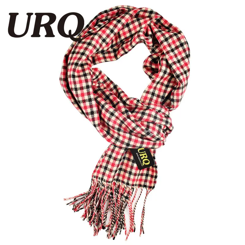 Бренд URQ дизайнерская мужская классическая кашемировая шаль Зимний теплый длинный полосатый шарф с бахромой A3A17737 - Цвет: A3A17737 Red