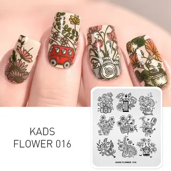 

KADS New Arrival Flower 016 Design flower nail stamp Decorations Template Stencil Tools nail stamp manicure nail plates