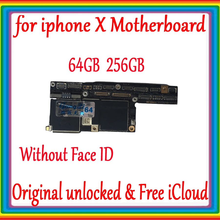 

Factory Unlocked Motherboard For iPhone X 64GB 256GB Mainboard Without Face ID Original For iPhone X IOS Update Suppor MB Plate