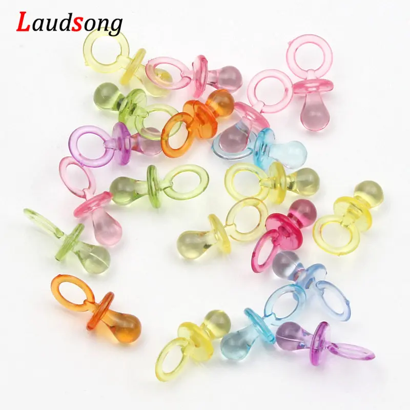 

20pcs 11x23mm Multicolor Nipple Shape Acrylic Beads For Jewelry Making Diy Baby Necklace Charm Pendant Accessories