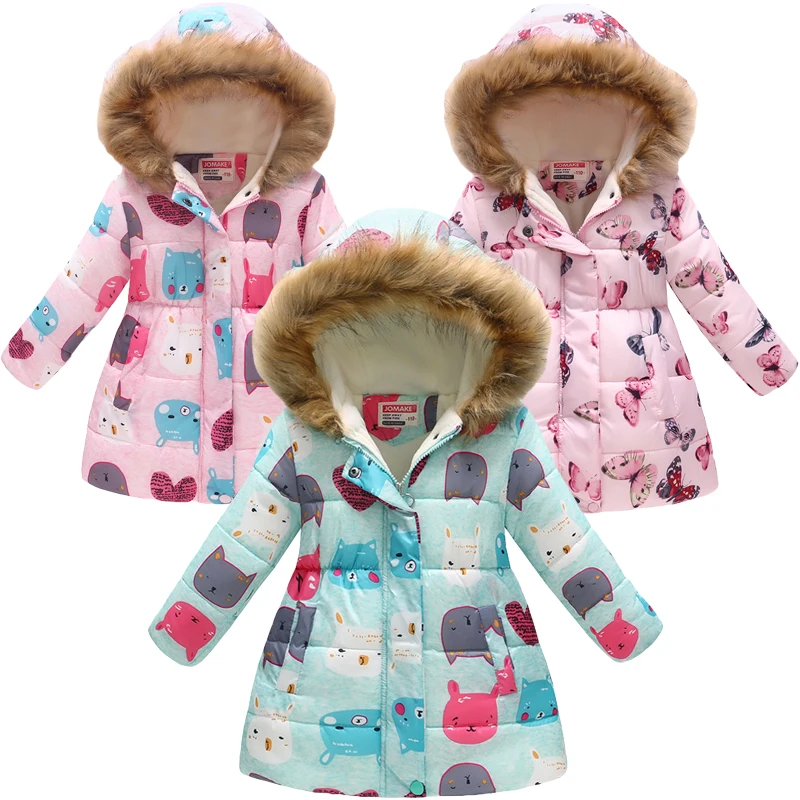 Baby Boys Girls Warm Set Winter Cartoon cat Kids Thickening Hooded Vest+Sweater+Pant Three-piece Sport Suits Children Clothing