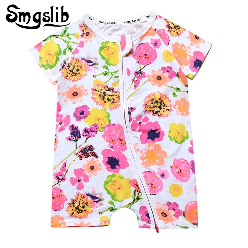 

Baby girl summer clothes unisex Print floral toddler rompers newborn clothes boy costume infant baby onesie Kids clothing