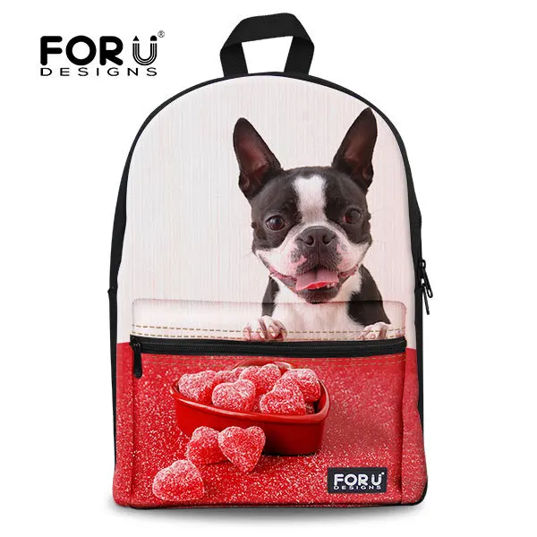 Forudesigns опрятный для мальчиков рюкзак для рюкзак с принтом собак Детский Рюкзак основной Детский зоопарк BAGPACK холст - Цвет: 3F0007J