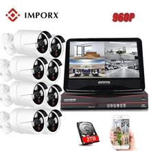 Беспроводная CCTV камера IMPORX 960 P, система безопасности, 8-канальный NVR с 10 дюймовым ЖК-дисплеем, 1.3MP запись, Wifi, ip-камера, комплект для наружного видеонаблюдения