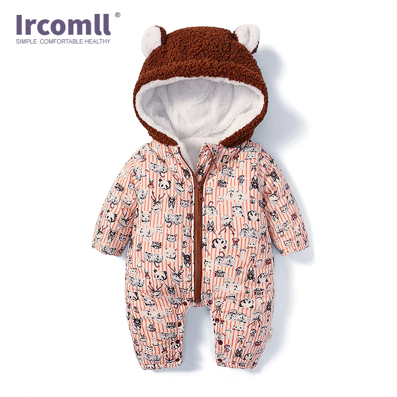 Ircomll Одежда для новорожденных комбинезон детский мультяшный зоопарк с капюшоном