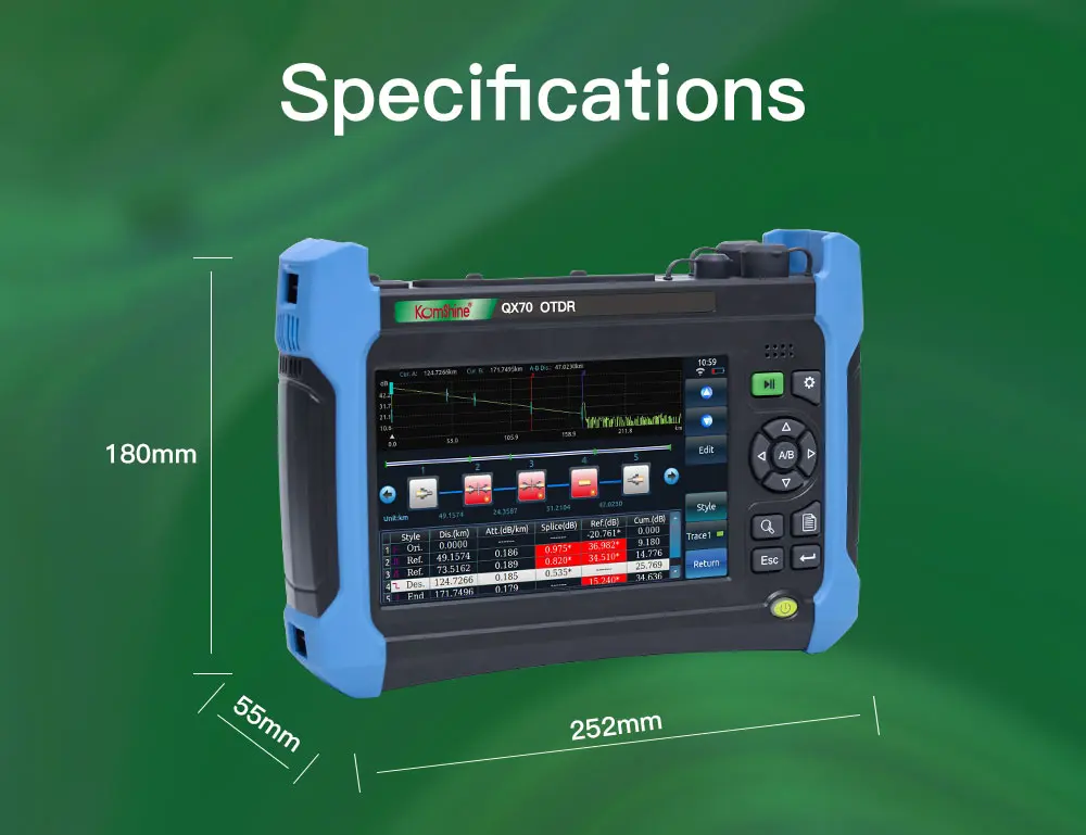 KomShine QX70-S волоконно-оптический OTDR с источник света в оптическом диапазоне и измеритель оптической мощности и функция VFL 10 мВт