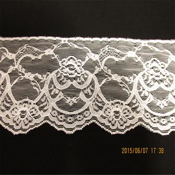 

Free shipping 10yards/lot Width 10.5CM white inelastic Lace Fabric diy clothes fabric accessories or for the wedding dress