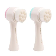 Новое двустороннее Силиконовое очищающее средство для лица 3D Чистка Стирка при вибрации Массажная щетка отшелушивающее средство для удаления прыщей и угрей