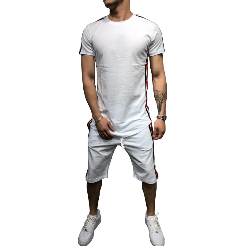 Летняя повседневная спортивная одежда в стиле хип-хоп, шорты с коротким рукавом, футболка из двух предметов, мужской костюм, качественная модная одежда большого размера, комплект из двух предметов