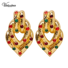 Vodeshanliwen ZA дизайн металлические большие серьги-гвоздики для женщин модные богемные геометрические серьги ювелирные изделия аксессуары