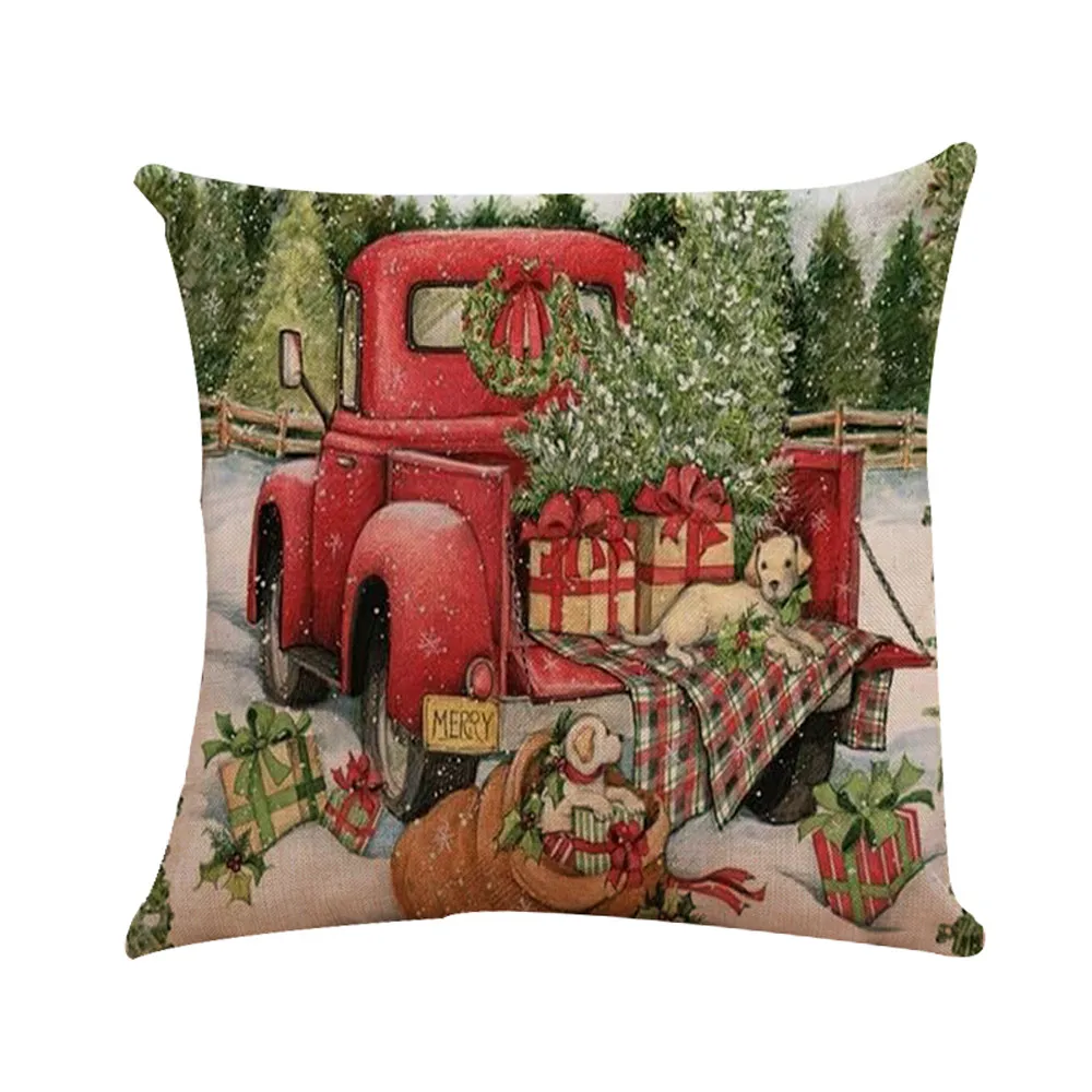 Наволочки для веселых рождественские наволочки на подушки с вышивкой Чехлы на подушки для Декор для дома или для автомобиля - Цвет: D