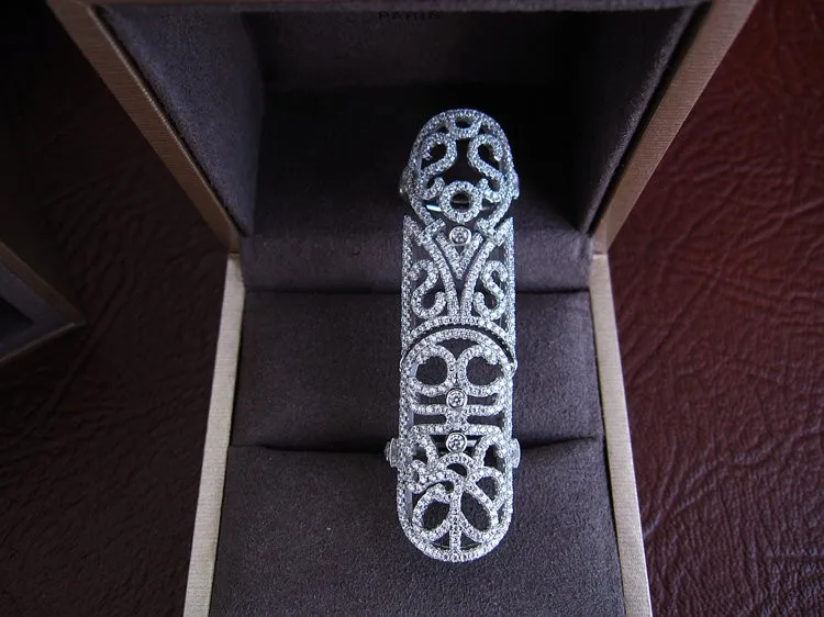 YoGe свадебные и вечерние ювелирные изделия, R1269 Роскошные AAA CZ полые полный палец женское кольцо