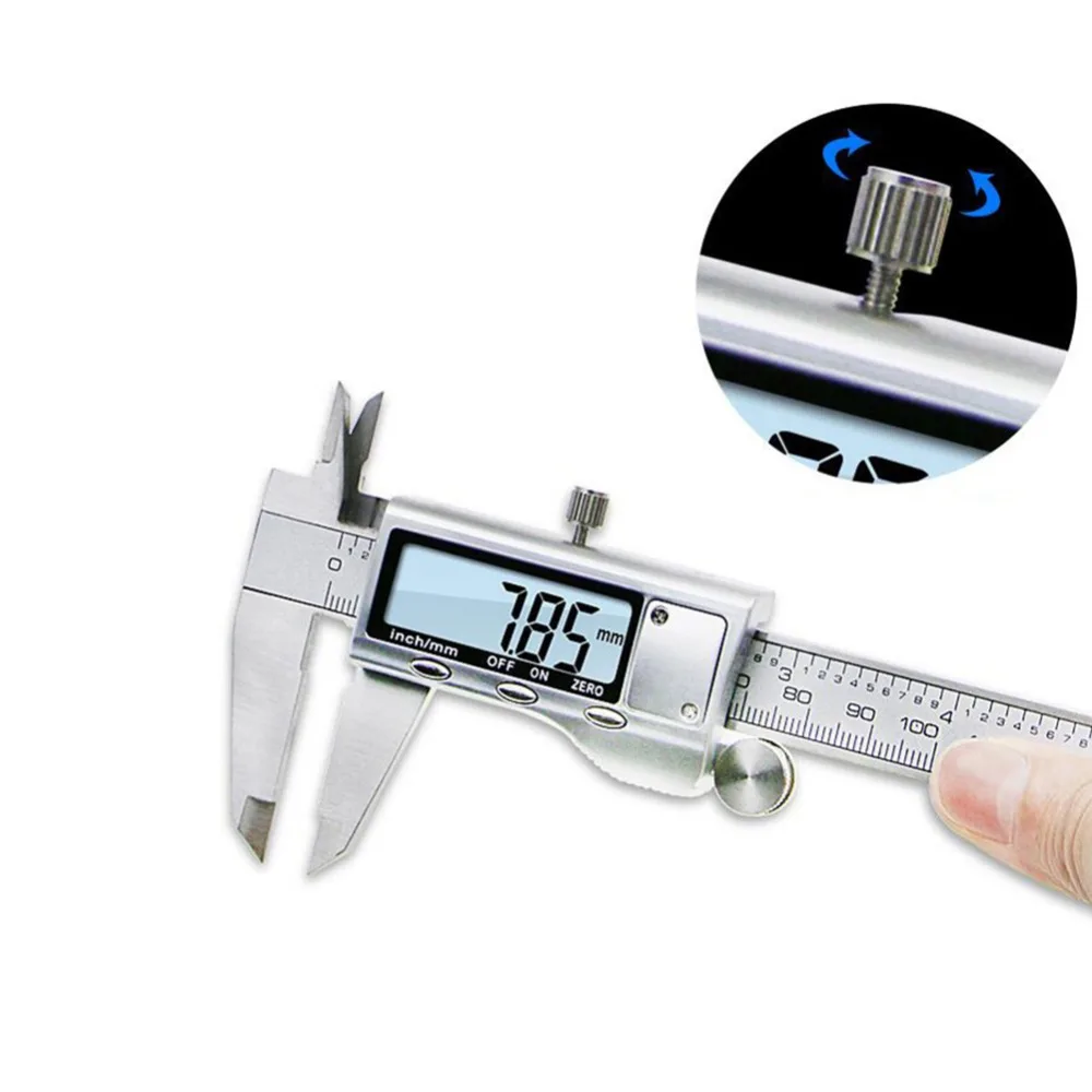 

150mm LCD Digital Electronic Vernier Caliper Stainless Steel Gauge Micrometer Ruler Depth Switchable Metric Measuring Tools