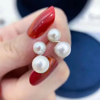 

TWO PEARLS 925 Sterling Silver Earrings Findings Base Earrings Settings Mountings Parts Mounts for Pearls Agate Coral Stones