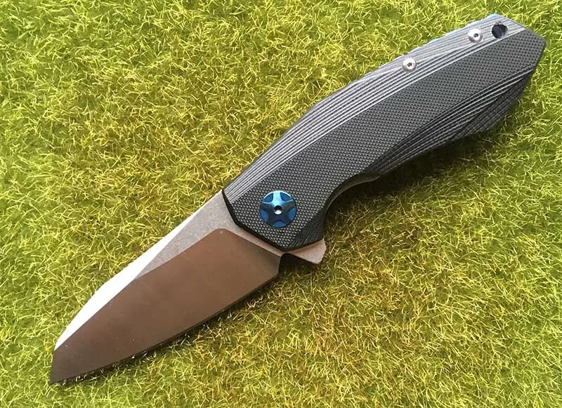 TIGEND ZT0456 Флиппер складной нож подшипник D2 лезвие G10 Ручка Открытый выживания кемпинг охота карманные Фруктовые Ножи EDC инструменты - Цвет: Черный